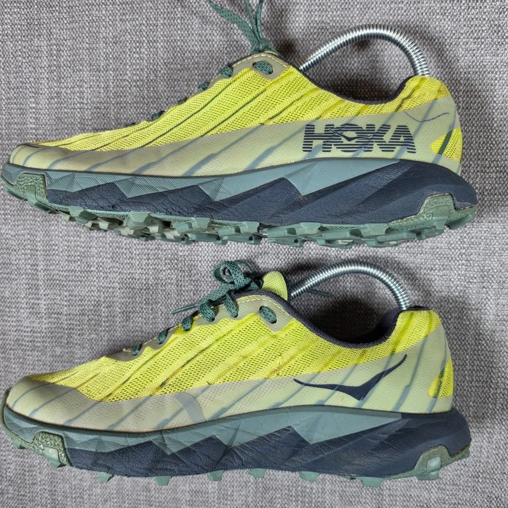Hoka One One Torrent Running Shoes Mens 8 Yellow Trail Mesh 1097751 SGCGR